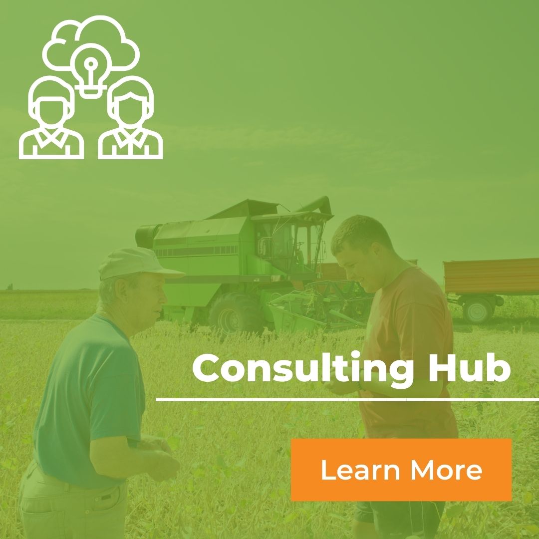 Consulting Hub graphic agricultural consultants in field